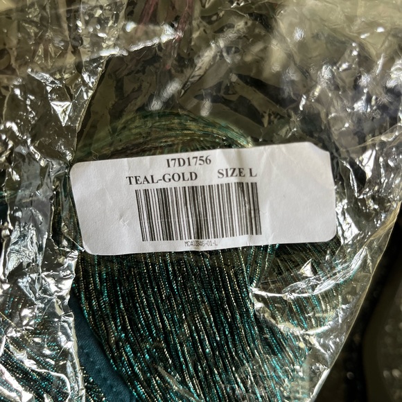 Lulu’s Large Ailey Gold Teal Blue Skater Dress - Picture 5 of 5